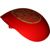 Large Figure Shoulder Cover, Armor, Round, Smooth with Gold Decorations print Red
