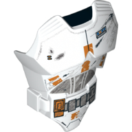 Large Figure Torso Cover with Raised Belt and Battle Damaged Armor Print (Clone) White