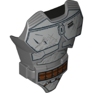 Large Figure Torso Cover with Raised Belt and Mandalorian Armor Print (Jango) Dunkelblaugrau