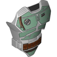 Large Figure Torso Cover with Raised Belt and Boba Fett Armor Print Light Bluish Gray