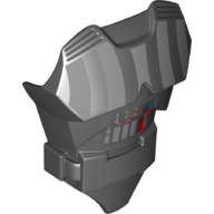 Large Figure Torso Cover with Raised Belt and Darth Vader Print Black