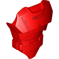 Large Figure Torso Cover with Raised Belt and Elite Praetorian Guard Print Red