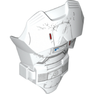 Large Figure Torso Cover with Raised Belt and Range Trooper Damaged Armour Print Weiß