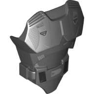Large Figure Torso Cover with Raised Belt and Death Trooper Print Schwarz