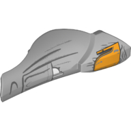 Large Figure Limb Cover, Leg Shin Guard with Ball Joint Socket and Yellow Knee Pad and Pocket Print - Model Left Side (SW Boba Fett) Light Bluish Gray