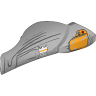 Large Figure Limb Cover, Leg Shin Guard with Ball Joint Socket and Yellow Knee Pad and Pocket Print - Model Right Side (SW Boba Fett) Light Bluish Gray