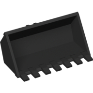 Construction Vehicle Bucket 3 × 6, 7 Hinge Teeth Black