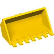 Construction Vehicle Bucket 3 × 6, 7 Hinge Teeth Gelb