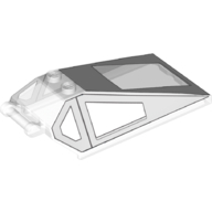 Windscreen 8 × 4 × 2 with Handle and 2 Studs with White Cockpit Print Transparent
