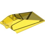 Windscreen 8 × 4 × 2 with Handle and 2 Studs with Black Cockpit Window Frames Transparent-Gelb