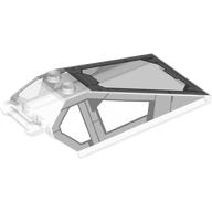 Windscreen 8 × 4 × 2 with Handle and 2 Studs with Light Bluish Gray Cockpit Print Trans-Clear