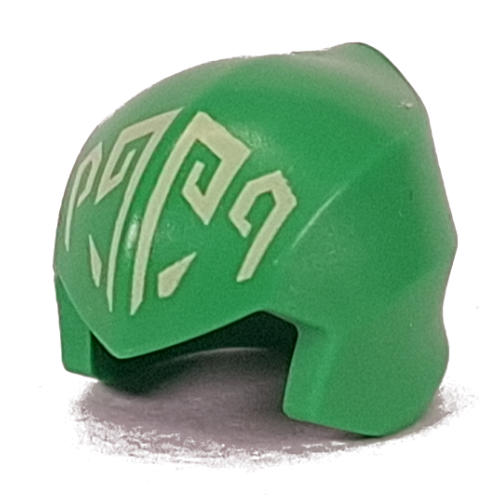 Head Wrap Top Half with Yellowish Green Markings Print Hellgrün