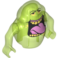Creature, Ghost with moveable Arms - Tongue and Bottom Teeth Print (Ghostbusters Slimer) Trans-Bright Green