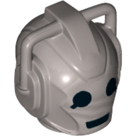 Minifig Head Special, Robot with 2 Handles, Black Eyes and Mouth Print (Cyberman) Mattsilber