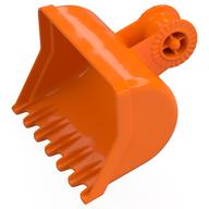 Duplo Front End Loader Bucket with Locking Ring - 7 Teeth Orange