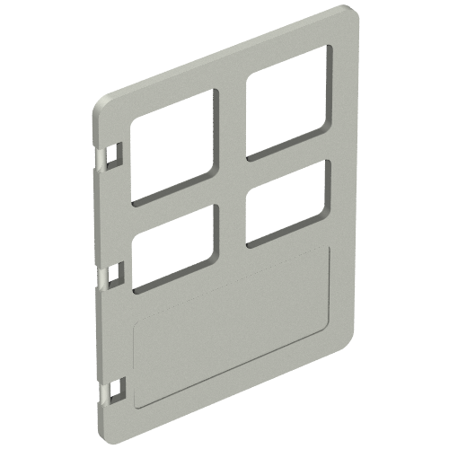 Duplo Door 1 × 4 × 4 with Four Panes Pearl Light Gray
