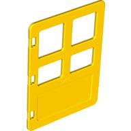 Duplo Door 1 × 4 × 4 with Four Panes Gelb