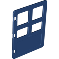 Duplo Door 1 × 4 × 4 with Four Panes Dark Blue