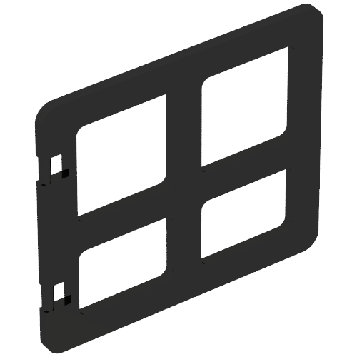 Duplo Door / Window with Four Panes Square Corners Black