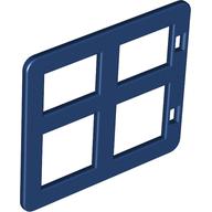 Duplo Door / Window with Four Panes Square Corners Dunkelblau