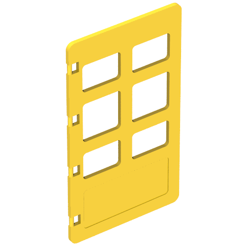 Duplo Door 1 × 3 1/2 × 5 1/3 with Six Panes Gelb