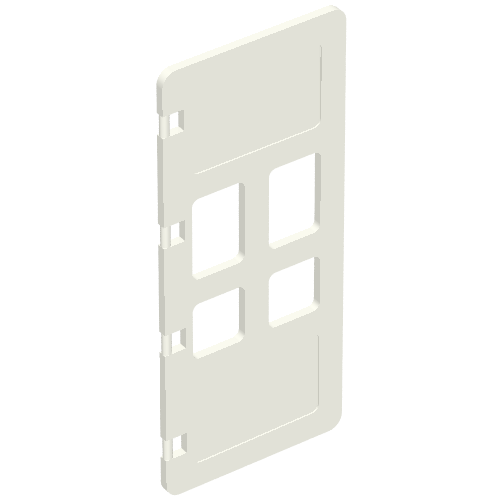 Duplo Door 1 × 3 × 5 with Four Panes White