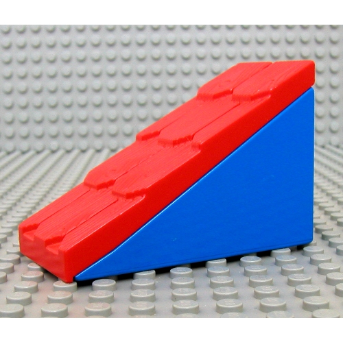Duplo Roofpiece, Slope 33° 2 × 4 with Red Shingles Blau