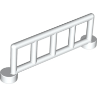 Duplo Fence / Rail 1 × 6 with 5 Rails White