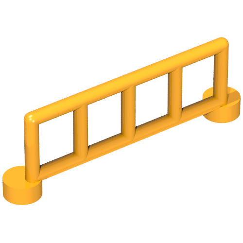 Duplo Fence / Rail 1 × 6 with 5 Rails Bright Light Orange