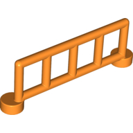 Duplo Fence / Rail 1 × 6 with 5 Rails Orange