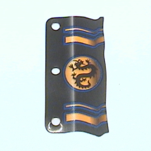 Flag 3 × 6 with Black Dragon in Gold Circle Print Schwarz
