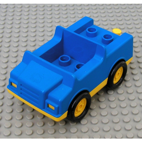 Duplo Car with 2 × 2 Studs and Yellow Base and Hubs Blue