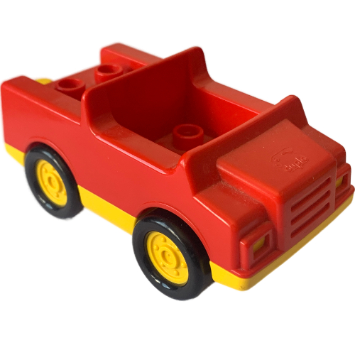Duplo Car with 2 × 2 Studs and Yellow Base and Hubs