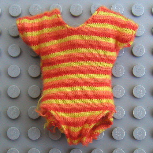 Scala, Swimsuit, One Piece with Red/Orange/Yellow Striped Knit Design [No Color/Any Color]