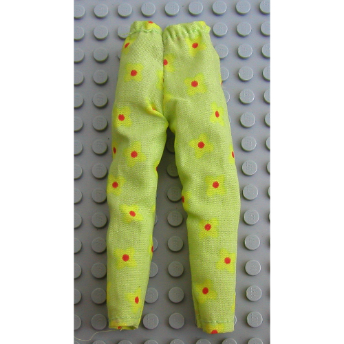 Scala, Trousers / Pants with Red Dots in Yellow Flowers Print Medium Lime