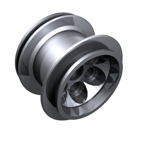 Wheel 49.6 × 28 VR with X Axle Hole Metallic Silver