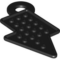 Bag Tag, Lightning Shape Black