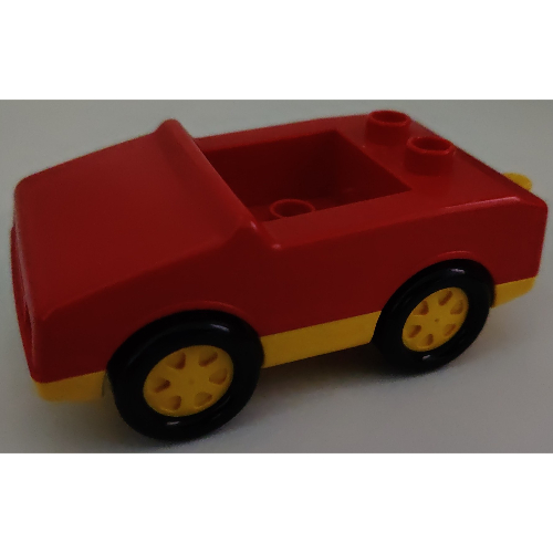 Duplo Car with 1 × 2 Studs, 1 Stud in Cab Red
