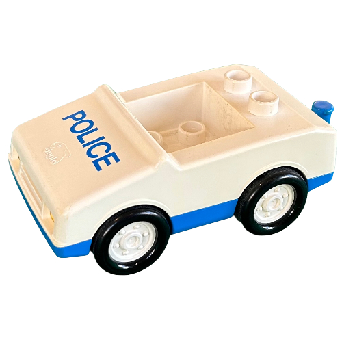 Duplo Car with 1 × 2 Studs with Blue Base and 'POLICE' Print