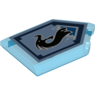 Tile Special 2 × 3 Pentagonal with Nexo Power Shield Print - Sea Dragon Transparent-Dunkelblau