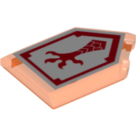Tile Special 2 × 3 Pentagonal with Nexo Power Shield Print - Clapper Claw Transparent-Neonorange