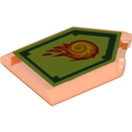 Tile Special 2 × 3 Pentagonal with Nexo Power Shield Print - Rolling Fireball Trans-Neon Orange