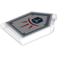 Tile Special 2 × 3 Pentagonal with Nexo Power Shield print - Force Field Trans-Clear