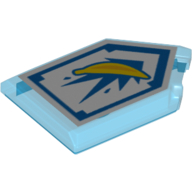 Tile Special 2 × 3 Pentagonal with Nexo Power Shield Print - Banana Transparent-Dunkelblau