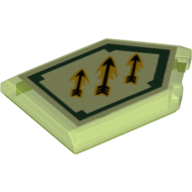 Tile Special 2 × 3 Pentagonal with Nexo Power Shield Print - 3 Arrows Transparent-Hellgrün