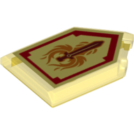 Tile Special 2 × 3 Pentagonal with Nexo Power Shield Print - Phoenix Blaze Transparent-Gelb