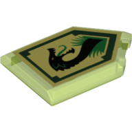 Tile Special 2 × 3 Pentagonal with Nexo Power Shield Print - Jungle Dragon Trans-Bright Green