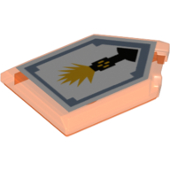 Tile Special 2 × 3 Pentagonal with Nexo Power Shield Print - Flash Cannon Transparent-Neonorange