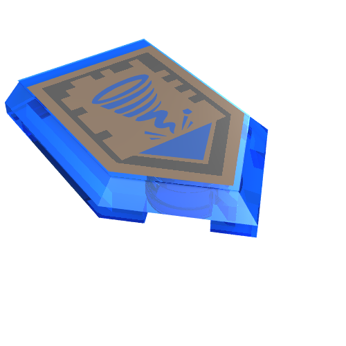 Tile Special 2 × 3 Pentagonal with Nexo Power Shield Print - Sword Tornado Trans-Dark Blue