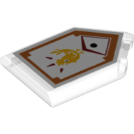 Tile Special 2 × 3 Pentagonal with Nexo Power Shield Print - Chicken Power Trans-Clear